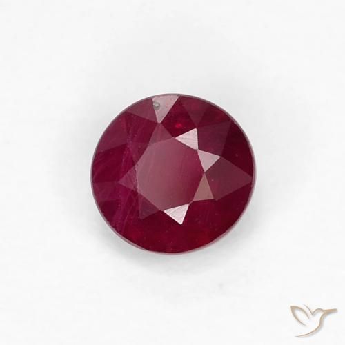 0.38 ct Red Ruby Stone, Natural Ruby in Round Facet Shape for Sale
