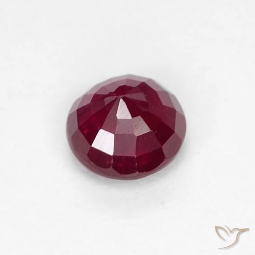 Ruby Gemstone in 4 mm (calibrated) Size for Sale, Ruby Stone in Dark Red Color