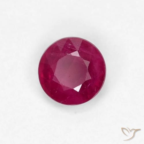0.34 ct Red Ruby Stone, Natural Ruby in Round Facet Shape for Sale