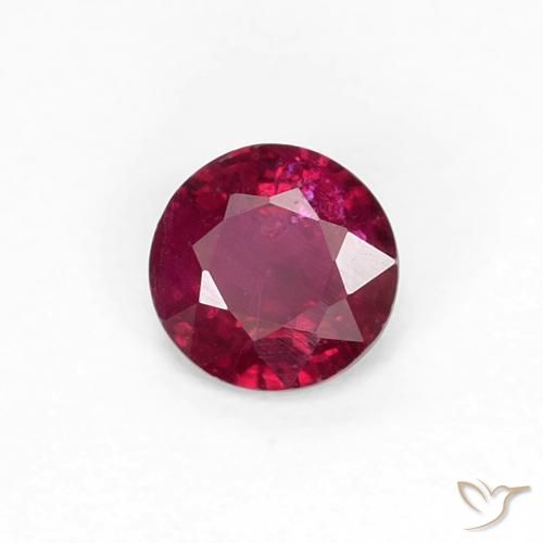 0.29 ct Red Ruby Stone, Natural Ruby in Round Facet Shape for Sale