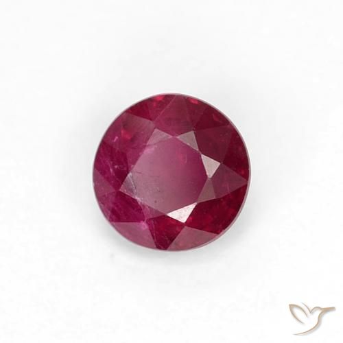 0.33 ct Red Ruby Stone, Natural Ruby in Round Facet Shape for Sale