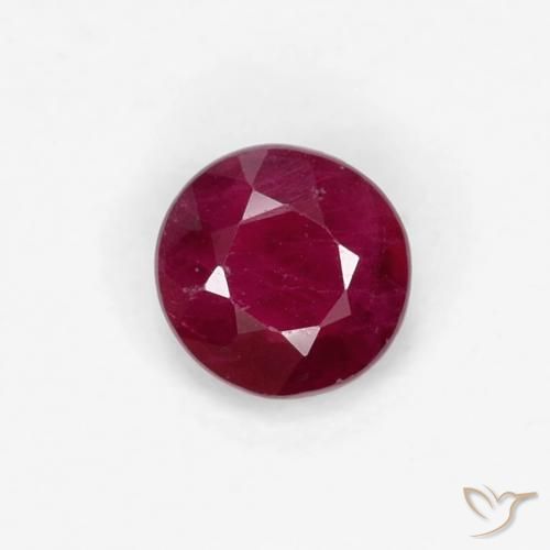 0.30ct Natural Deep Red Ruby, Round, VS-SI