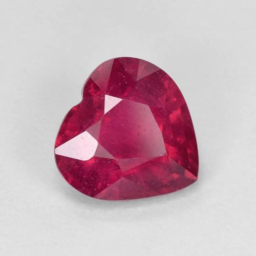 Rubis Rouge heart facet 8 x 8mm de Madagascar, poids de 2,31 ct, pierre gemme naturelle Fractures remplies de pureté si, 1 pièce Rubis, couleur : Rose rougeâtre profond, dureté de Mohs de 9 convient aux bijoux de tous les jours, pierre de sagesse, Pierre d'amour, Photo A
