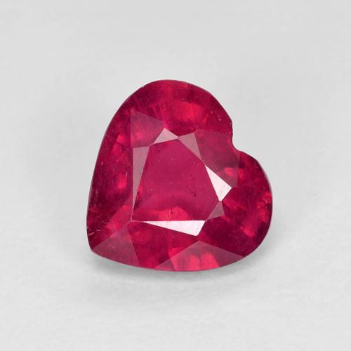 Rubis Rouge heart facet 7,8 x 7,4mm de Madagascar, poids de 2,03 ct, pierre gemme naturelle Fractures remplies de pureté si, 1 pièce Rubis, couleur : Rose rougeâtre profond, dureté de Mohs de 9 convient aux bijoux de tous les jours, pierre de sagesse, Pierre de naissance de juillet, Photo A