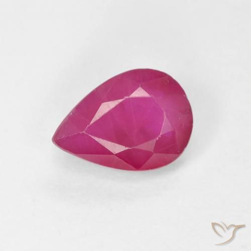 0.99ct Natural Reddish Pink Ruby, Pear Shape, VS-SI