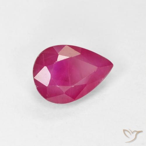 0.99 ct Red Ruby Stone, Natural Ruby in Pear Facet Shape for Sale