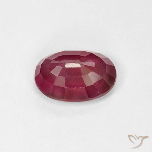 Ruby Gemstone in 7 x 5 mm (calibrated) Size for Sale, Ruby Stone in Wine Red Color