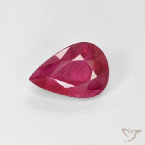 0.92ct Natural Pinkish Red Ruby, Pear Shape, VS-SI