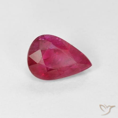 0.92 ct Red Ruby Stone, Natural Ruby in Pear Facet Shape for Sale