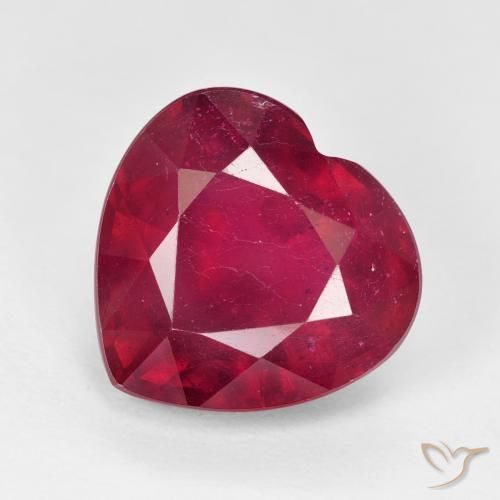 Ruby Natural Handmade Ruby Heart Shape Cabochon Loose Gemstone  Ruby Heart Cabochon For Pendant Making Gemstone {37x33}mm # 4294