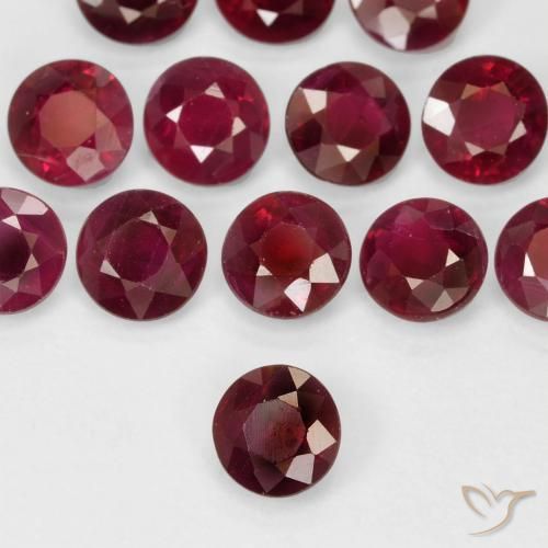 2.94 ctw Red Ruby Stones, Natural Ruby in Round Facet Shape for Sale