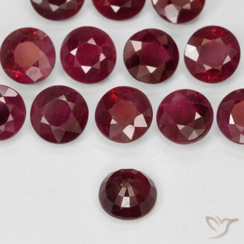 Ruby Gemstones in 2.8 mm (calibrated) Size for Sale, Ruby Stones in Dark Red Color