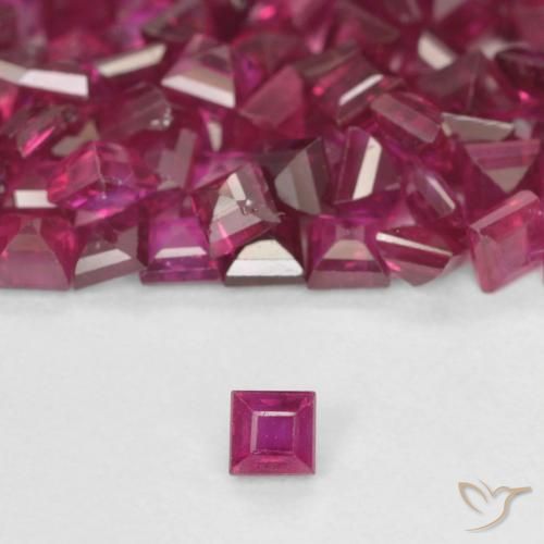0.11 ct Square Cut Ruby, 2.2 x 2.1 mm From Myanmar, Photo A