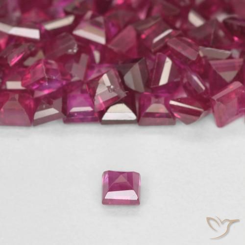 Ruby Gemstones in 2.2 x 2.1 mm Size for Sale, Ruby Stones in Deep Red Color