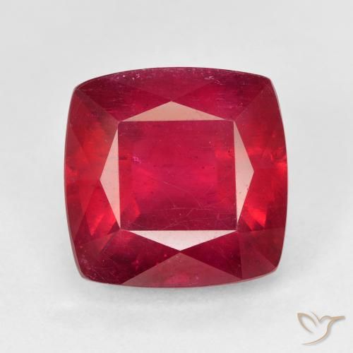 7.67 ct Cushion Cut Ruby, 10.7 x 10.6 mm From Madagascar, Photo A