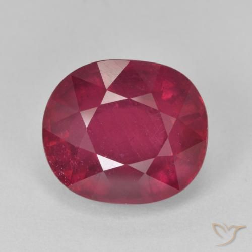9.10ct Natural Medium Red Ruby, Oval, VS