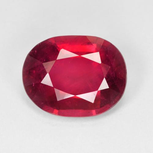 Rubis Rouge foncé Ovale 7,58 ct de Madagascar, Dimension 13,5 x 10,5mm, Pierre gemme naturelle Fractures remplies, pureté VS, 1 pièce Rubis oval facet, dureté de Mohs de 9 convient aux bijoux de tous les jours, pierre de sagesse, Pierre de naissance traditionnelle de décembre, Photo A