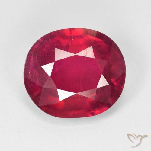 8.60ct Natural Medium Red Ruby, Oval, VS