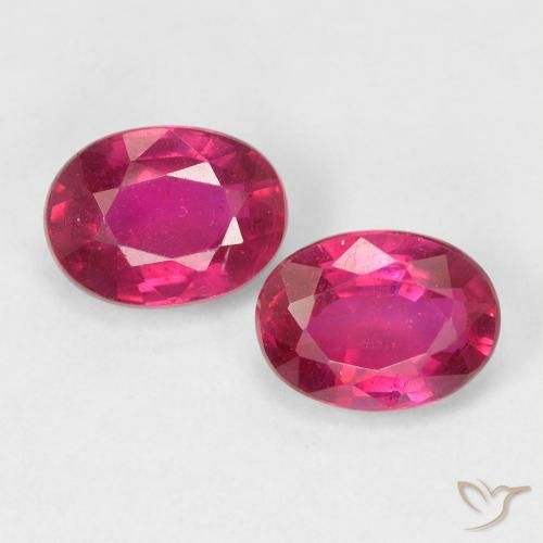 2.28ctw Natural Light Red Rubies, Oval, VS