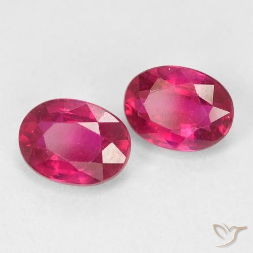 2.28 ctw Red Ruby Stones, Natural Ruby in Oval Facet Shape for Sale