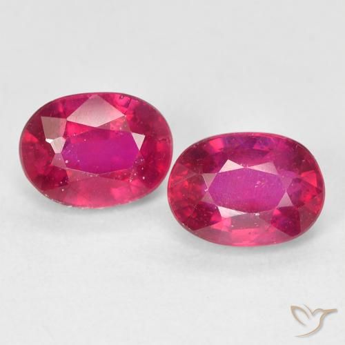 2.55ctw Natural Light Red Rubies, Oval, VS