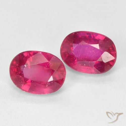 2.55 ctw Red Ruby Stones, Natural Ruby in Oval Facet Shape for Sale