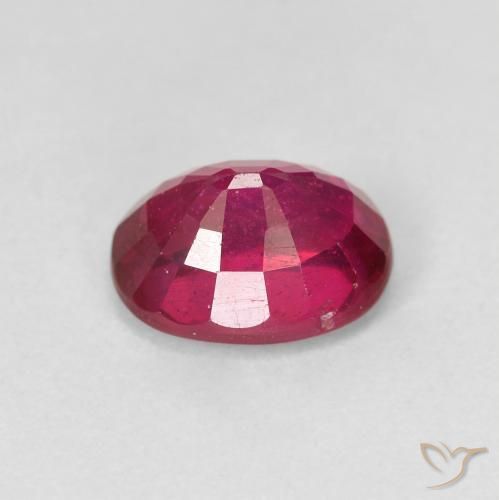 Ruby Gemstone in 8.1 x 6.3 mm Size for Sale, Ruby Stone in Light Red Color