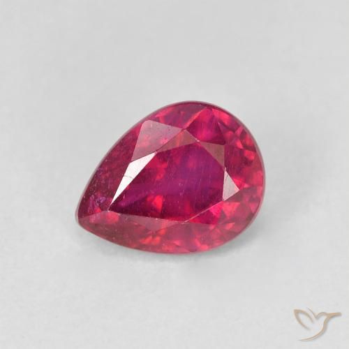 Rubis Rouge pear facet 1,79 ct de Madagascar, dimension 7,8 x 6mm, pierre gemme naturelle Fractures remplies, pureté VS, 1 pièce Rubis de couleur Rouge léger, dureté Mohs de 9 convient aux bijoux de tous les jours, pierre de sagesse, Symbolise la passion et l'énergie, Photo A