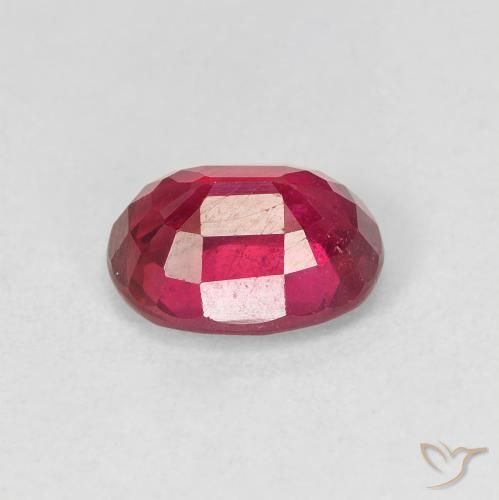 Ruby Gemstone in 8 x 6 mm (calibrated) Size for Sale, Ruby Stone in Medium Dark-Red Color