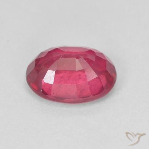 Ruby Gemstone in 8 x 6 mm (calibrated) Size for Sale, Ruby Stone in Medium Red Color