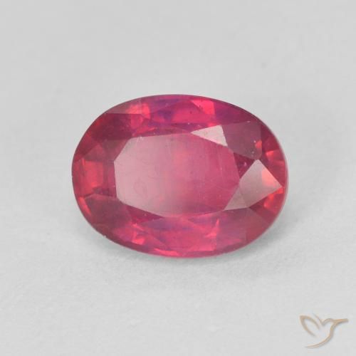 1.74 ct Red Ruby Stone, Natural Ruby in Oval Facet Shape for Sale