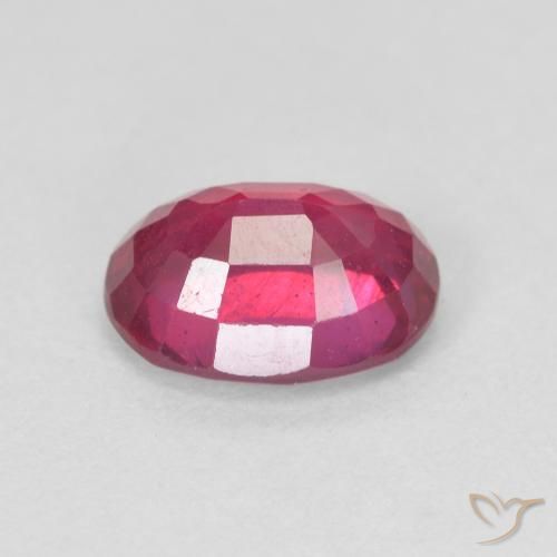 Ruby Gemstone in 8 x 6 mm (calibrated) Size for Sale, Ruby Stone in Medium Red Color