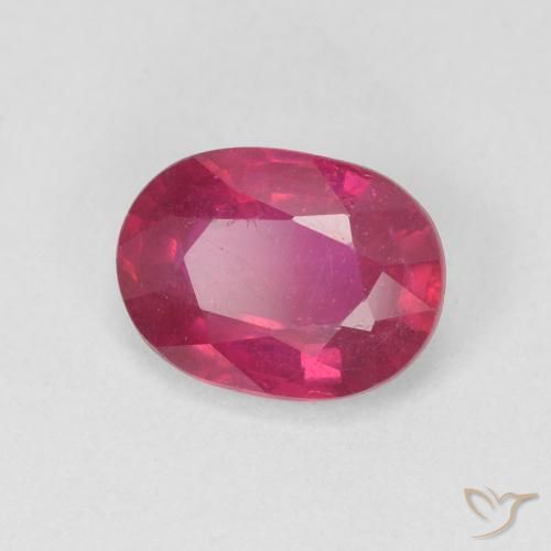 1.54 ct Red Ruby Stone, Natural Ruby in Oval Facet Shape for Sale