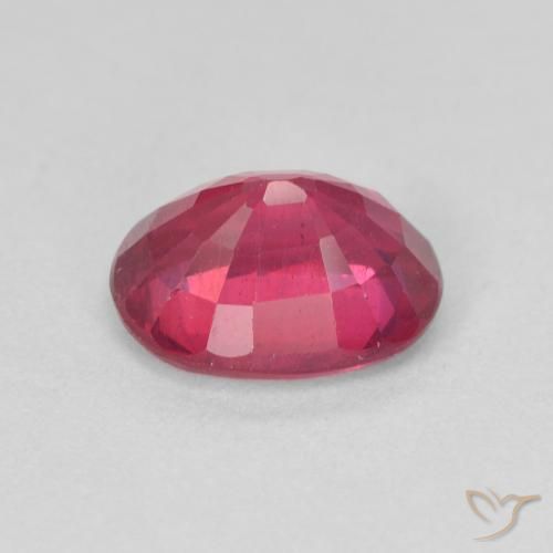 Ruby Gemstone in 8 x 6 mm (calibrated) Size for Sale, Ruby Stone in Medium Red Color