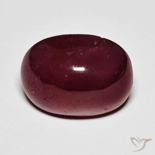 20.42ct Oval Deep Red Ruby from Madagascar, Dimension 17.5 x 13.2mm, Natural fracture filled Gemstone, Translucent Clarity, 1pc Oval Cabochon Ruby, Mohs Hardness of 9 suitable for daily wear jewelry, Tuesday Gemstone, Photo A
