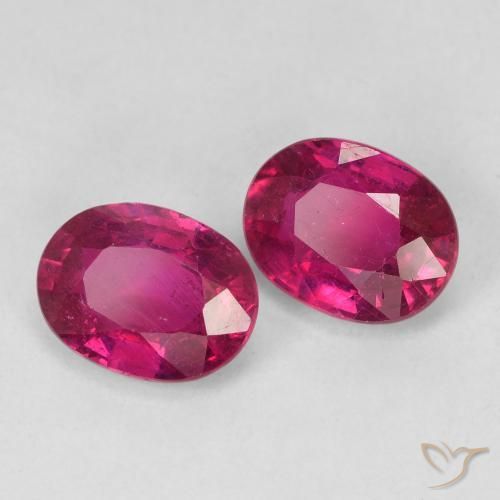 3.48 ctw Red Ruby Stones, Natural Ruby in Oval Facet Shape for Sale