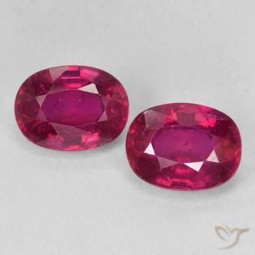 4.13ctw Natural Dark Red Rubies, Oval, VS