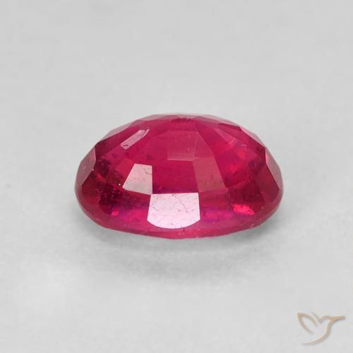 Ruby Gemstone in 7 x 5 mm (calibrated) Size for Sale, Ruby Stone in Raspberry Red Color