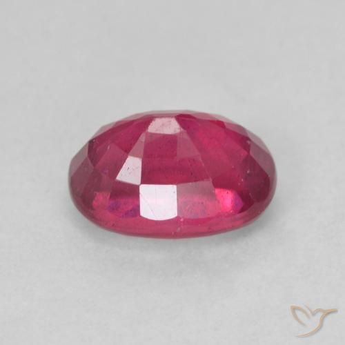 Ruby Gemstone in 7 x 5 mm (calibrated) Size for Sale, Ruby Stone in Medium Dark-Red Color