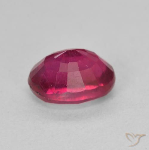 Ruby Gemstone in 7 x 5 mm (calibrated) Size for Sale, Ruby Stone in Light Red Color