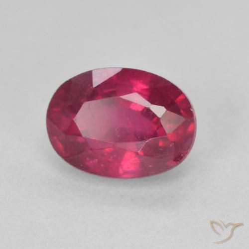 1.45 ct Red Ruby Stone, Natural Ruby in Oval Facet Shape for Sale