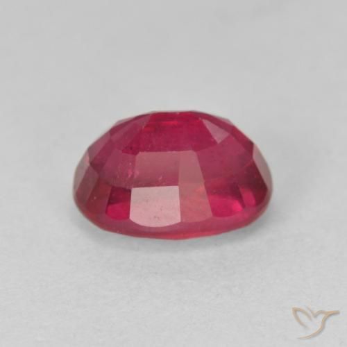 Ruby Gemstone in 8 x 6 mm (calibrated) Size for Sale, Ruby Stone in Medium Red Color