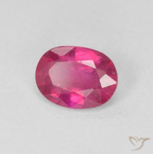 1.36 ct Red Ruby Stone, Natural Ruby in Oval Facet Shape for Sale
