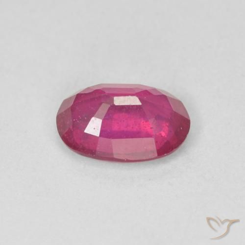 Ruby Gemstone in 8 x 6 mm (calibrated) Size for Sale, Ruby Stone in Light Red Color
