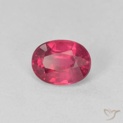 1.24 ct Red Ruby Stone, Natural Ruby in Oval Facet Shape for Sale