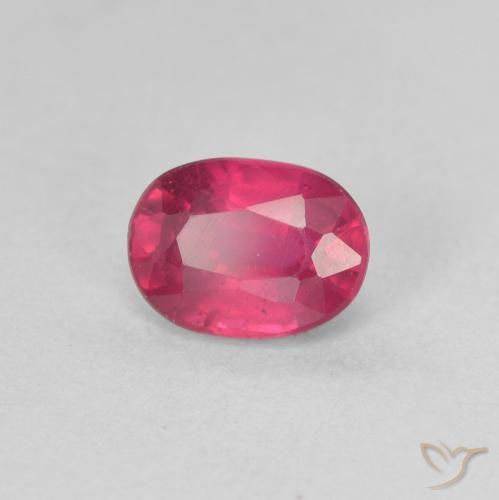 1.23 ct Red Ruby Stone, Natural Ruby in Oval Facet Shape for Sale
