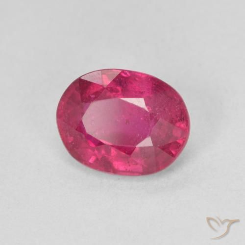 1.61 ct Red Ruby Stone, Natural Ruby in Oval Facet Shape for Sale