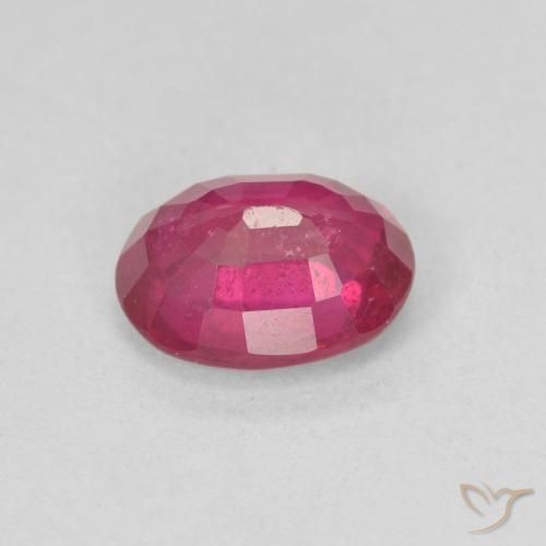 Ruby Gemstone in 7.7 x 6 mm Size for Sale, Ruby Stone in Medium Red Color