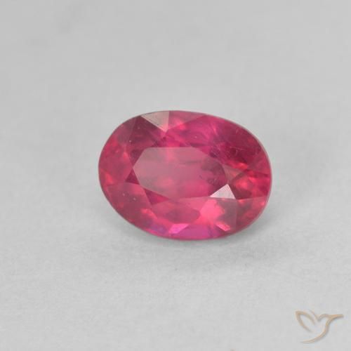 1.39 ct Red Ruby Stone, Natural Ruby in Oval Facet Shape for Sale
