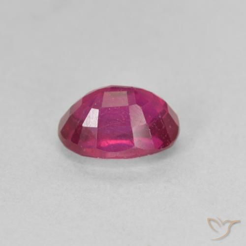 Ruby Gemstone in 7 x 5 mm (calibrated) Size for Sale, Ruby Stone in Light Red Color